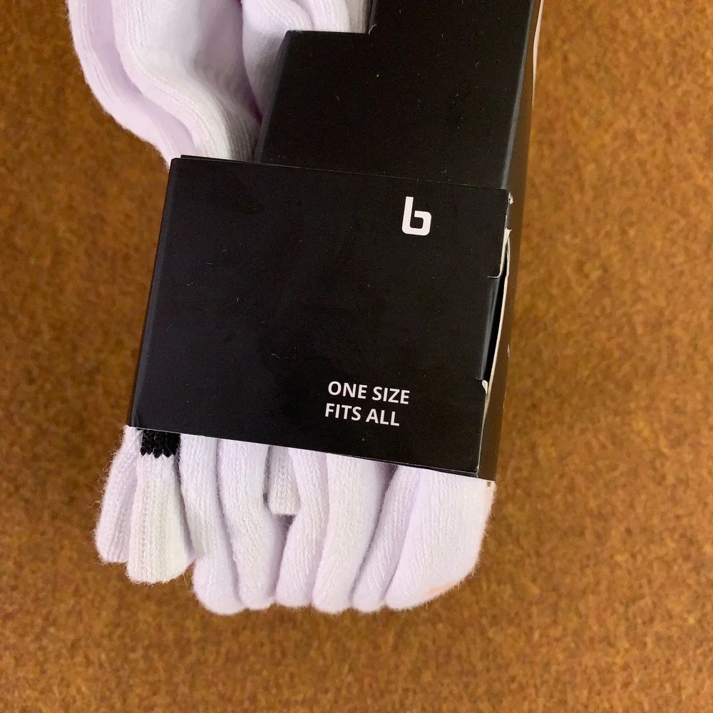 Burn Mens One Size White Black Logo Half Crew Socks 3 Pack NWT